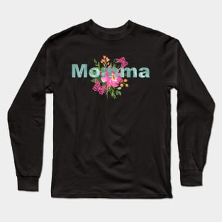 Beautiful Momma Floral Butterfly Design Long Sleeve T-Shirt